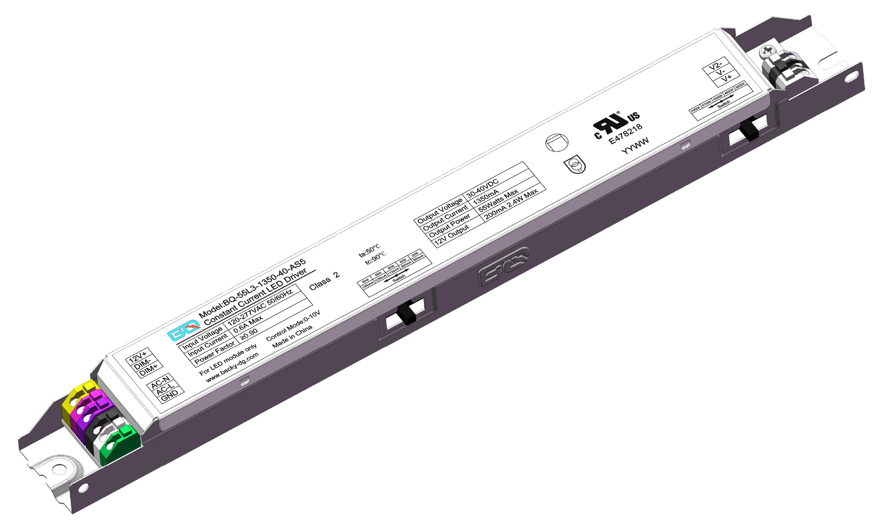 LINEAR TWO DIP-SWITCH IP20 120-277V/25-96W